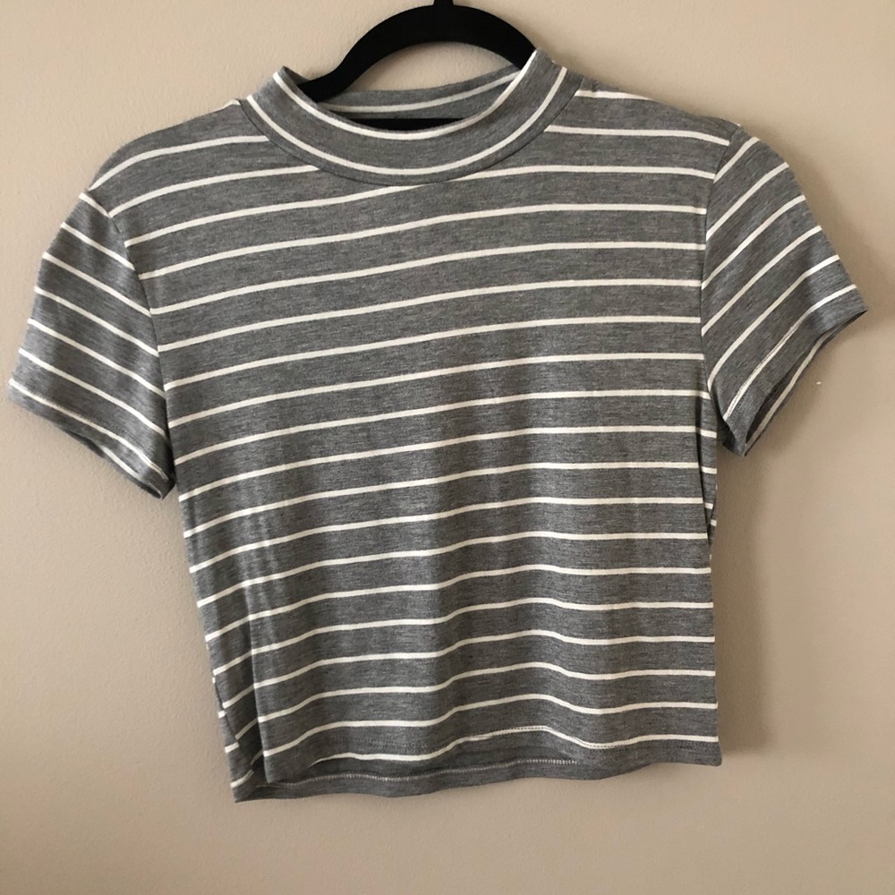 Gray striped top